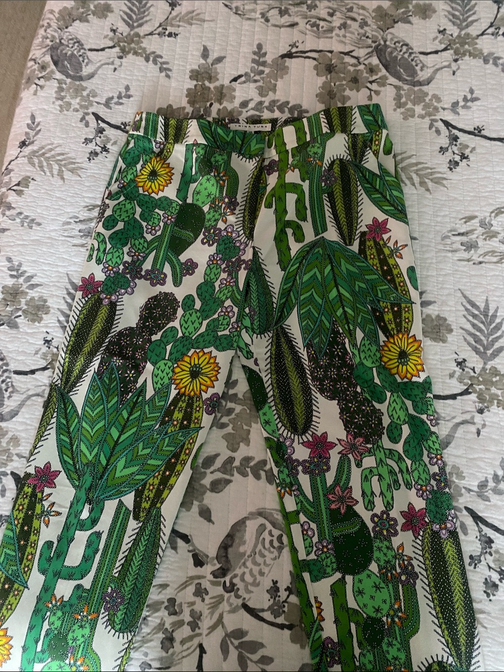 Trina Turk Green Cactus & Floral Print Women’s  Pants